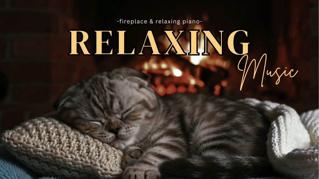 Relaxing Fireplace & Soft Piano Music for Deep Sleep