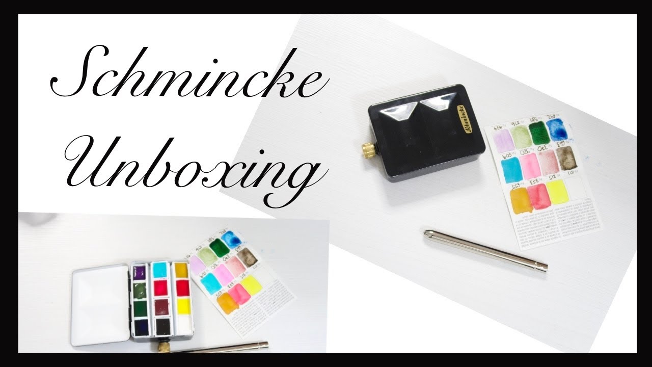 Schmincke whiskey watercolor palette and 48 Schmincke set unboxing only music