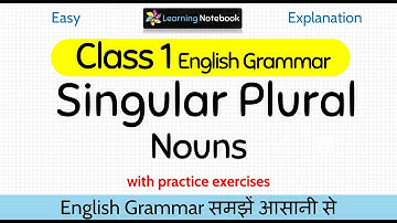 Class 1 Singular Plural । Class 1 English Grammar Singular Plural