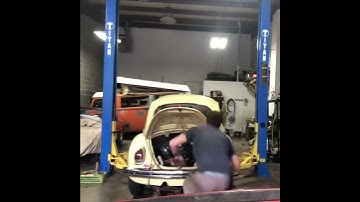 VW Bug Engine Install Time Lapse on Lift 1970 1600cc Single Port