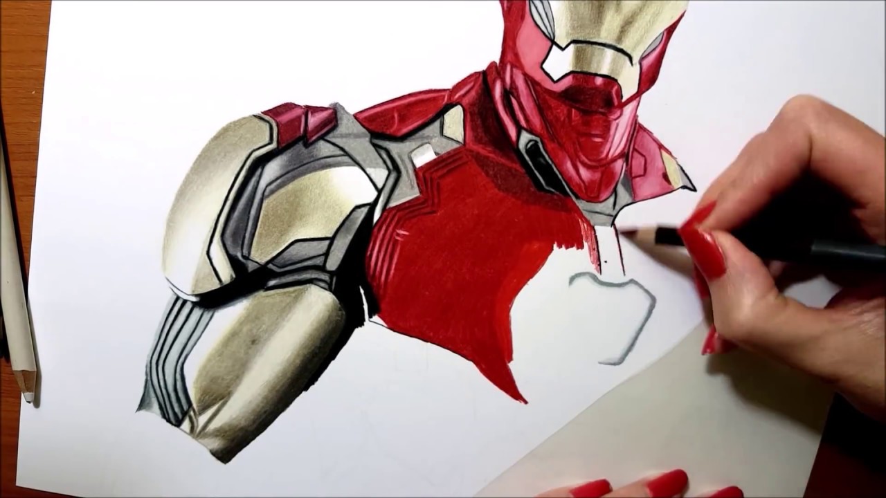 Drawing Iron Man Avengers Endgame Suit Jasmina Susak Youtube
