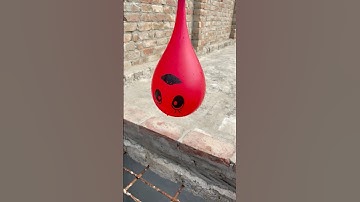 Experiment: Dropping colorful emoji water balloons from a height # #asmr #experiment