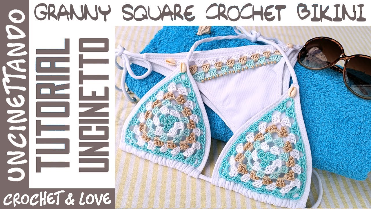 Granny Triangular Bikini Tutorial // Quick and easy crochet bikini to make  