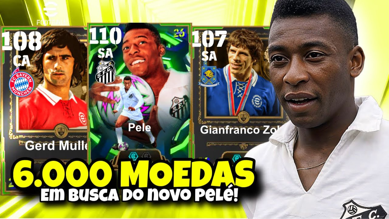 SERÁ QUE COM 6 MIL MOEDAS EU CONSEGUI TIRAR O PELÉ E O GERD MULLER NO EFOOTBALL MOBILE?