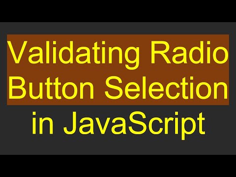 Validating Radio Button Selection in JavaScript