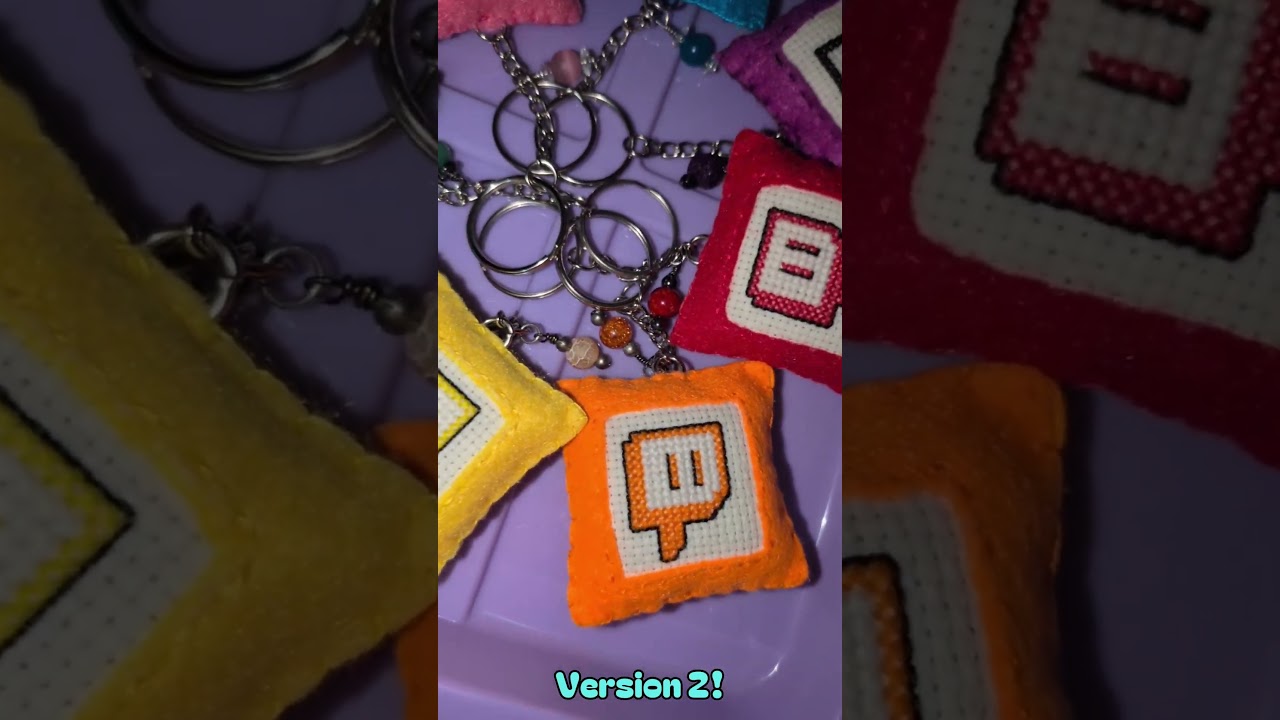 Cross Stitch Twitch Keychains