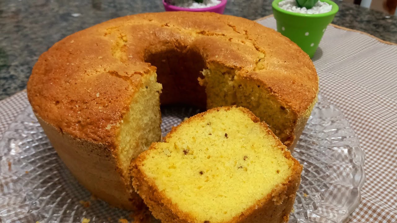 Bolo de fubá com erva doce fofinho e simples