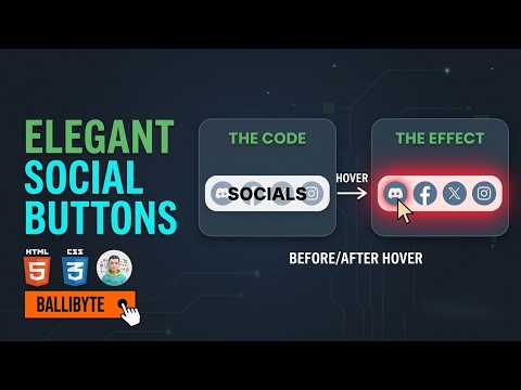 Interactive Social Buttons with CSS Hover Effects | HTML &  CSS