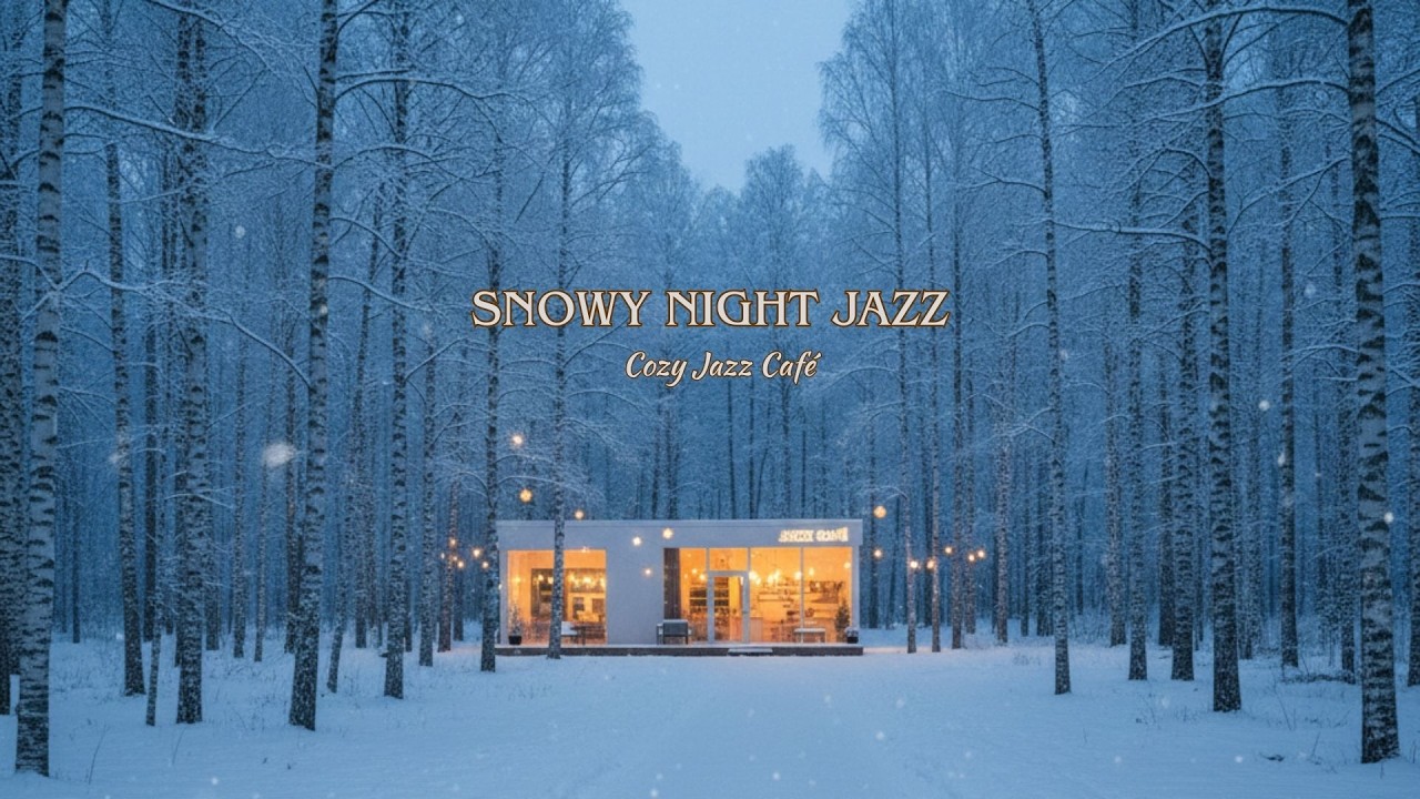 Snowy Evening Jazz Café ❄️ Fireplace + Smooth Jazz for Relax & Sleep (1 Hour)