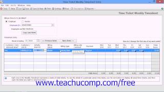 Sage 50 2014 Tutorial Entering Time Tickets Sage Training Lesson 12.4