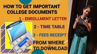 HOW TO GET ENROLLMENT LETTER & TIME TABLE FROM COLLEGE| DOCUMENTS| FEES RECEIPT| SHERIDAN COLLEGE|