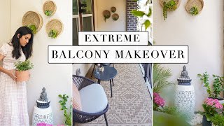 EXTREME BALCONY MAKEOVER | Modern Boho Zen Plant Garden | Renter-friendly | Spring 2024 &Summer 2024