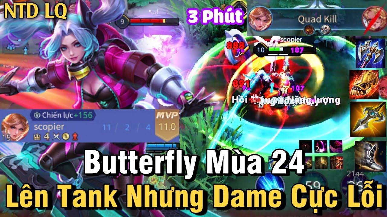 Butterfly Mùa 24 Liên Quân Mobile | Cách Chơi Lên Đồ Phù Hiệu Bảng Ngọc Cho Butterfly Mùa 24 Đi Rừng