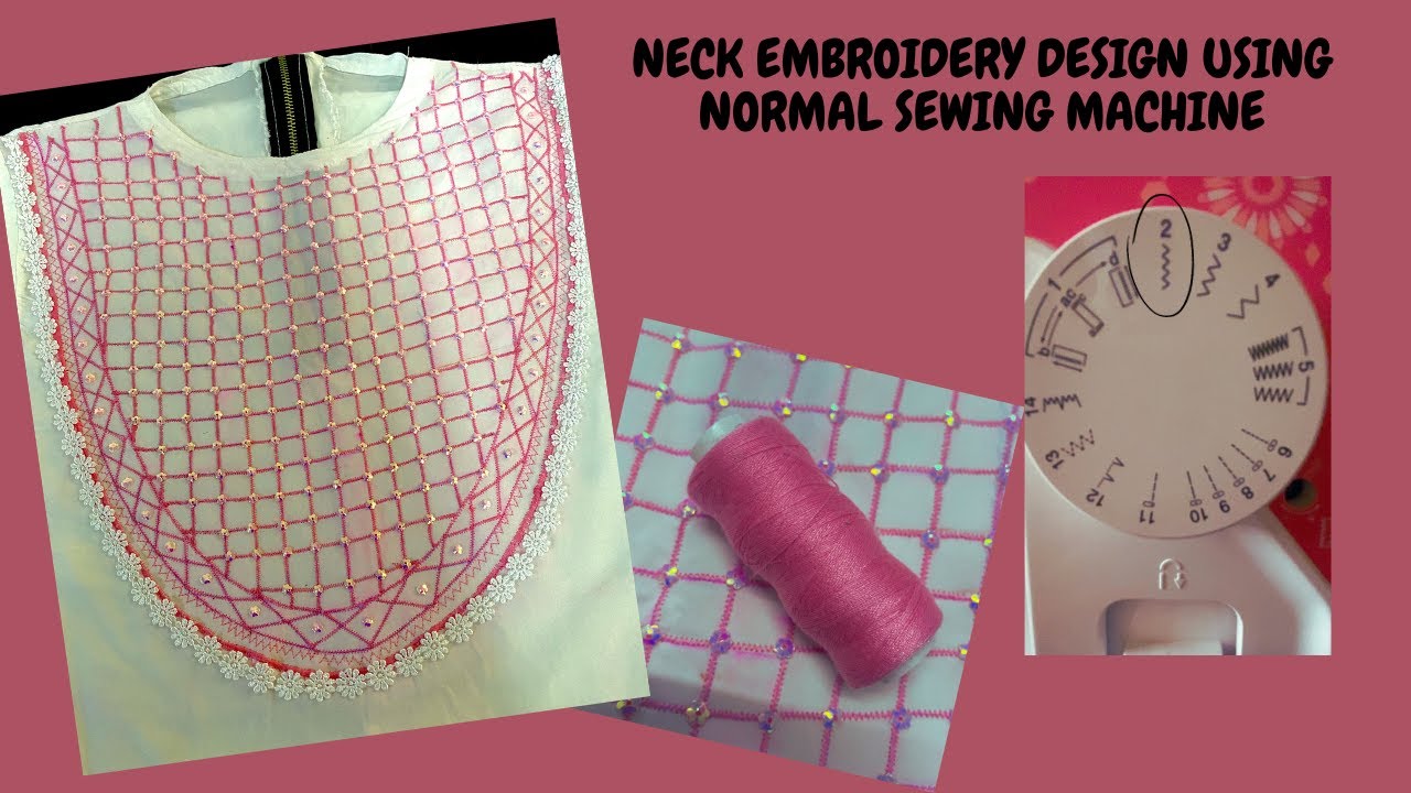 Embroidery Using Normal Sewing machine.Subscribe and Watch the full ...