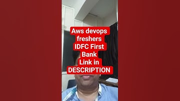 AWS DevOps Engineer Job 2025 | IDFC FIRST Bank Technology Role