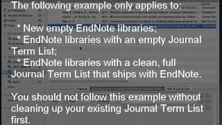 Creating Custom Import Filters and Connection Files in EndNote