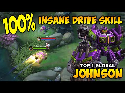 100% Insane Rotation Drive Skill Jonhson ft Odette Top 1 Global Mobile Legends @officialmgid