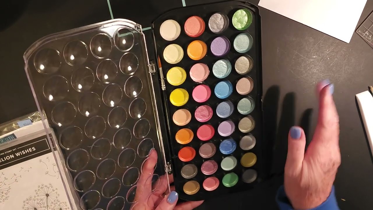 An Anniversary Card - Staz-On Ink and Pearlescent Watercolors