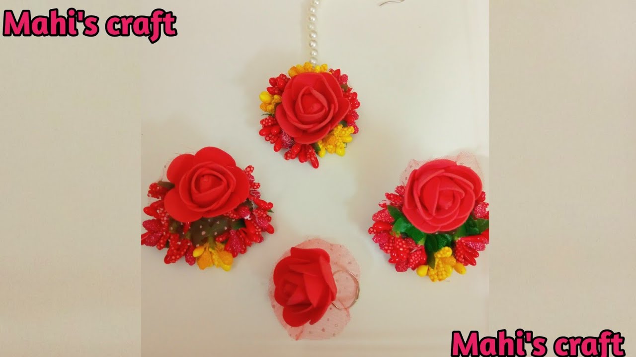 Flower jewellery making at home গায়ে হলুদের গহনা।haldi jewellery