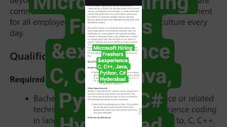 Microsoft Software Engineer Jobs 2025 | Hyderabad | Freshers & Experienced Apply Now