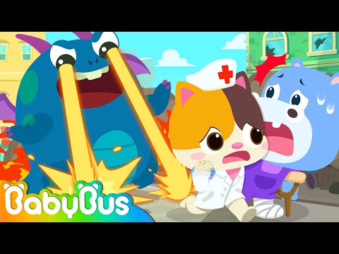 Super Rescue Team vs Big Monster | Doctor, Firefighter, Policeman | Nursery Rhymes | BabyBus