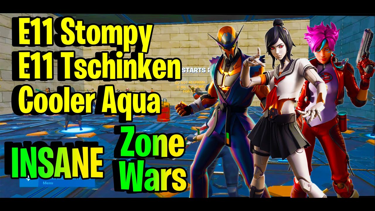 2POV - E11 Stompy, Tschiiinken & Cooler Aqua *INSANE* Zone Wars Warm up Before Trios Cash up
