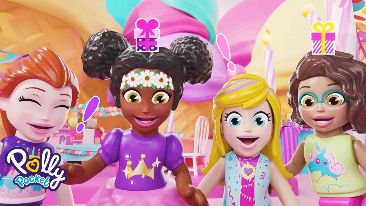 Polly Pocket | Princess Rayne's EPIC Surprise Birthday Celebration 👑 🎂 | Themepark Adventures Ep 1