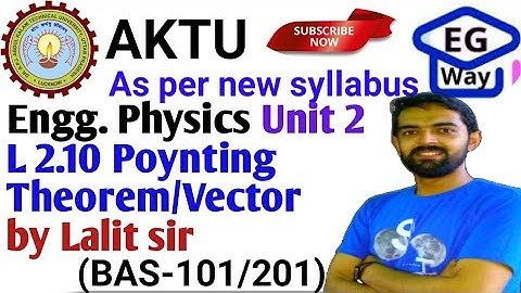 Unit 2nd | L2.10 Poynting theorem/vector| Engg. Physics |by Lalit sir #emft #current #physics #virul