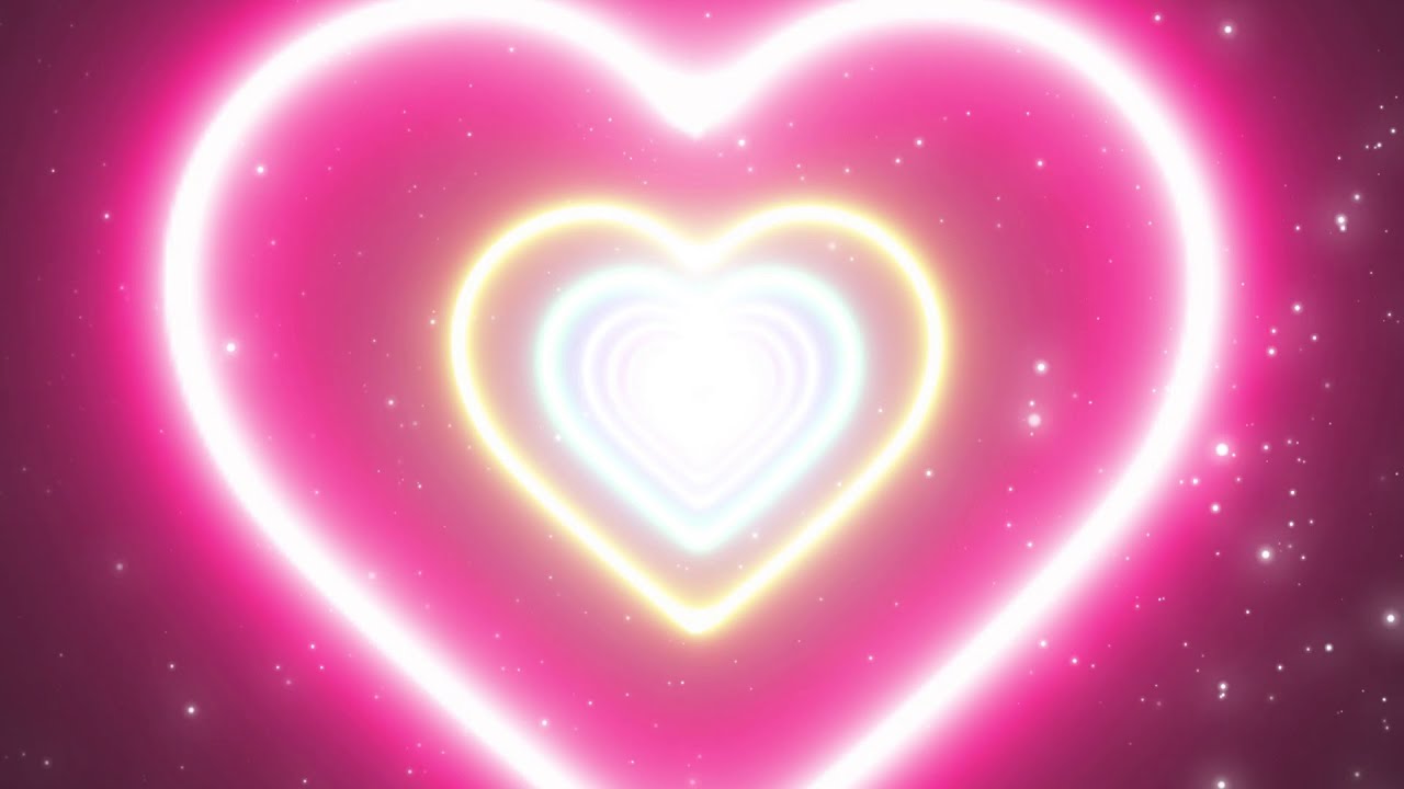 Neon Lights Love Heart Tunnel Background Video  Blue Heart Moving  Background Video Loop 4 Hours on Make a GIF