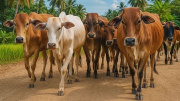 Video Mengiring Sapi Lembu  Menuju Ke Kandang Peternakan Hewan Ternak sapi - Suara sapi moo