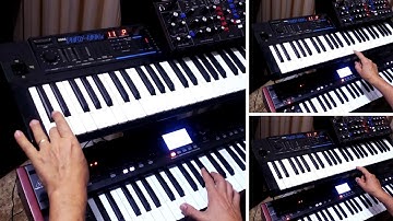 Behringer Model D analog kick, snare, hi hat.