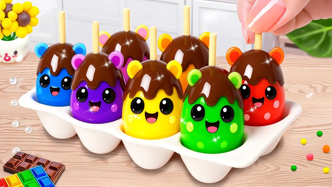 Mini Gelatina De Huevo Arcoíris 🌈 Deliciosa Gelatina Arcoíris En Miniatura