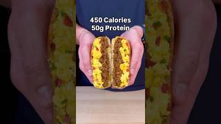 High Protein Breakfast Hot Pockets! Only 450 Calories!🍳🥓🌯#food #shorts #highproteinrecipes