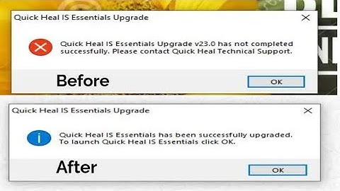 how to solve quick heal v23 0 upgrade error