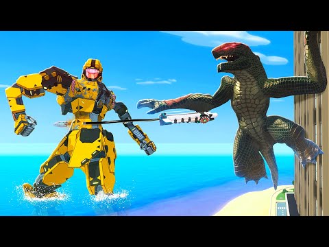 Kaiju Uses HARPOON on Mechs in VR