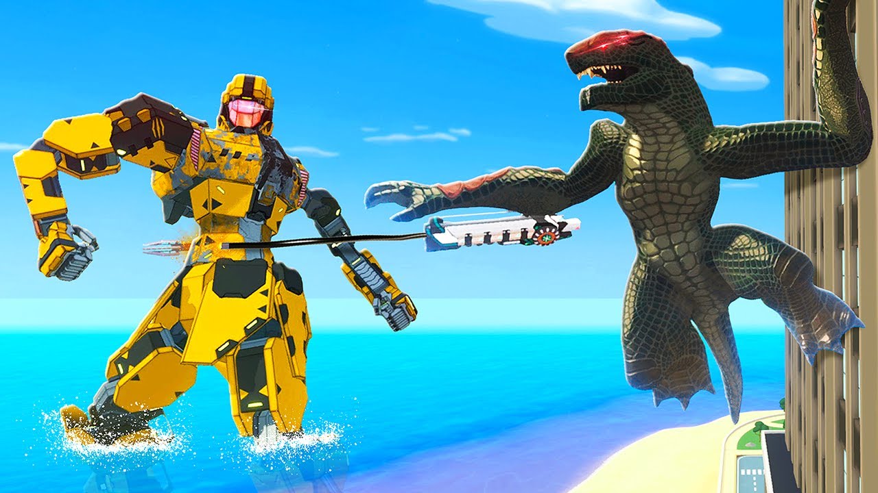 Kaiju Uses HARPOON on Mechs in VR