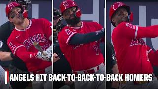 Mike Trout Jo Adell Jorge Soler Back-To-Back-To-Back Home Runs Vs. Yankees Espn Mlb