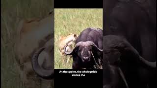 Lions vs Buffalo: The Most Brutal &amp; Intense Hunt You’ll Ever See 🦁😱 #shorts