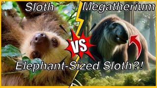 Sloth vs Megatherium: The Elephant-Sized Sloth vs The Modern Sloth #sloth #megatherium #animals
