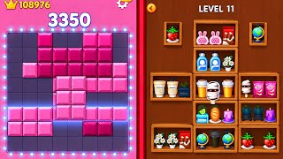 🧩 Block Blast Puzzle VS Goods Puzzle 🐤🥑🍉🥫🍿🍫🍺 | All Levels | Satisfying Gameplay screenshot 1