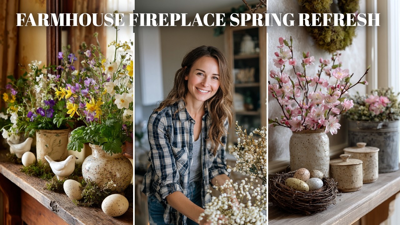 🌸 Весенний декор камина в деревенском стиле: 15 очаровательных идей для преображения вашего камина