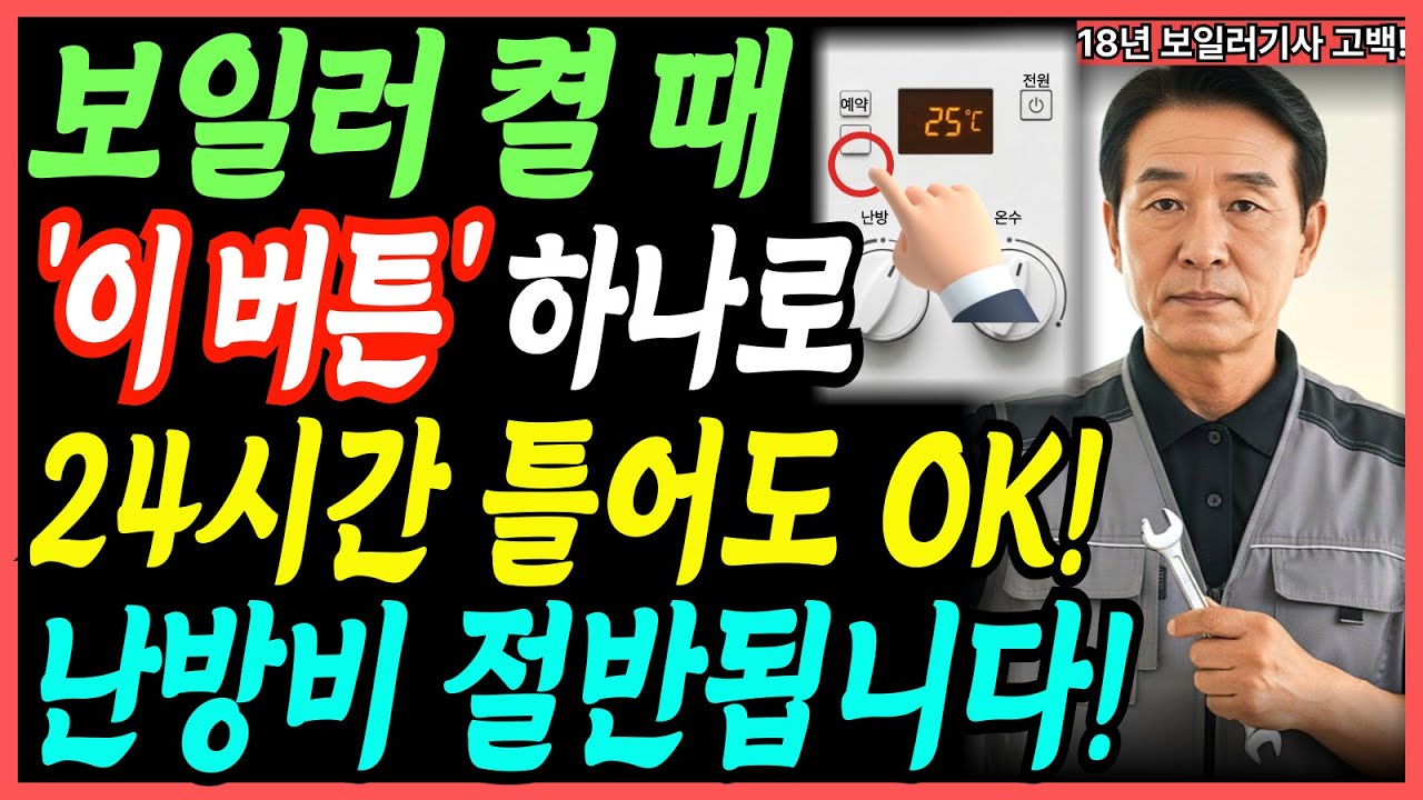 보일러 '이렇게' 바꾸니 하루종일 틀어도 난방비 절반 냅니다! (기적의 절약방법)
