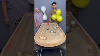 Best game steel ball roll and pop balloon challenge with mother part 1124 🏓🏑 #shorts #challenges
