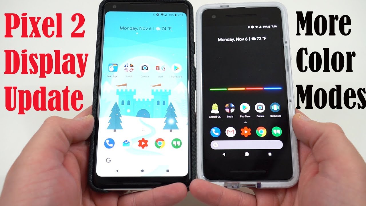 Pixel 2 XL Display Update: Google Adds Saturated Mode/Burn-In Fix - YouTube