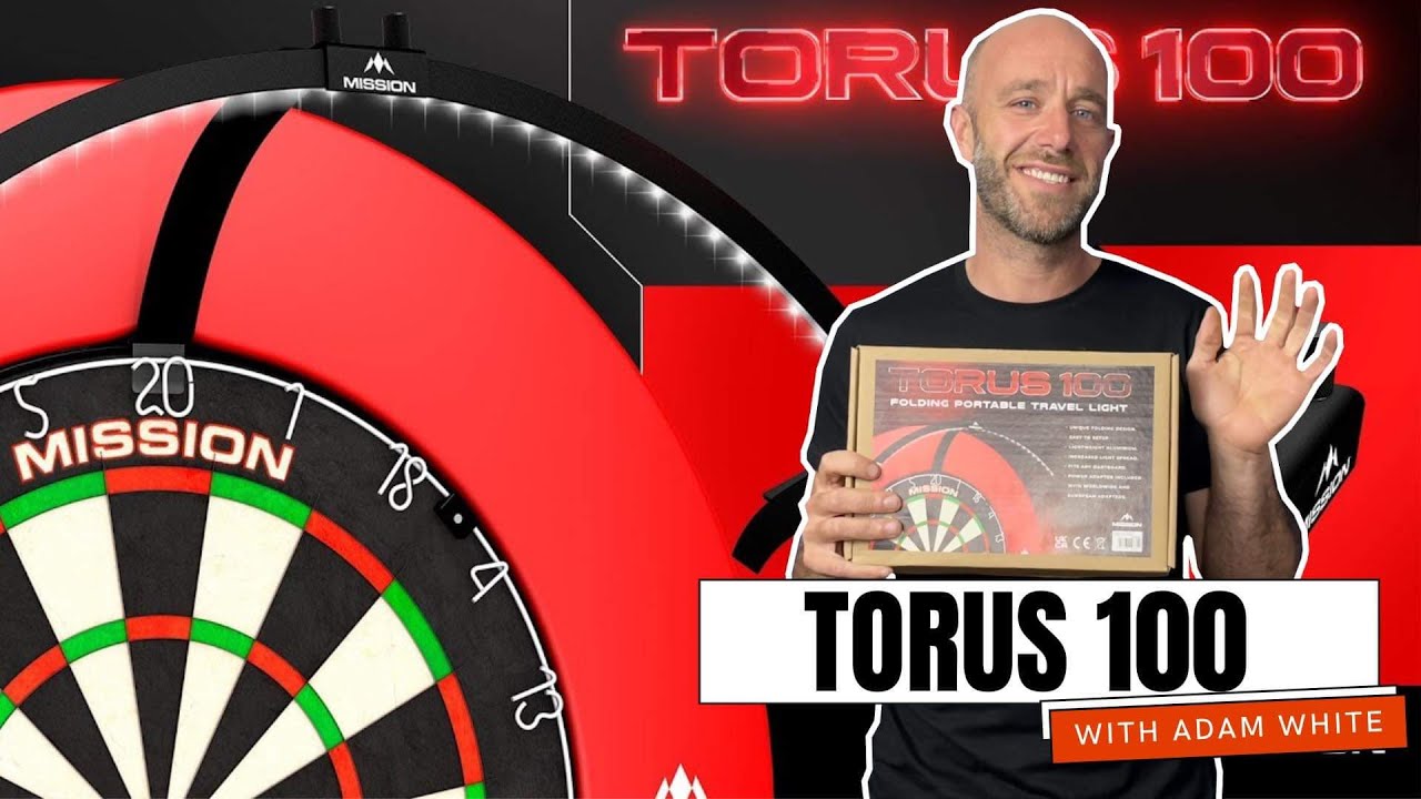 Sistema Illuminazione Mission Darts TOR100 - Luce LED Pieghevole Per Bersaglio Freccette, Viaggio