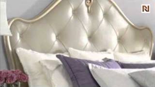 6/6 Silver Leaf Leather Headboard 908-336 by American Drew