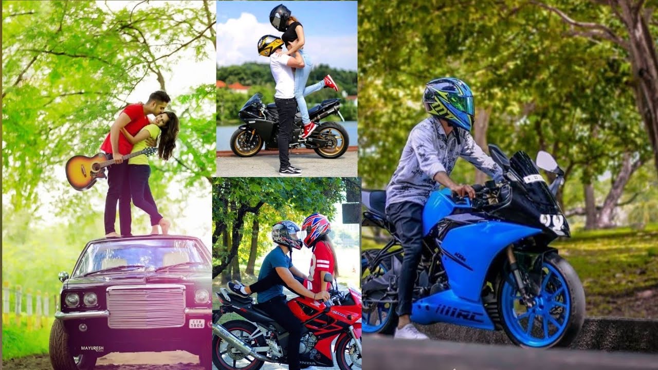 Single Bike & Couple Bike Pose for Photoshoot Couple Bike Pose