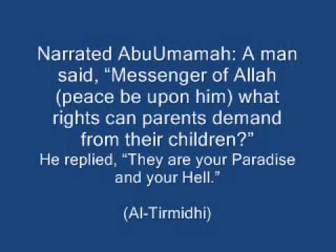 Image result for ahadees and ayahs about parents
