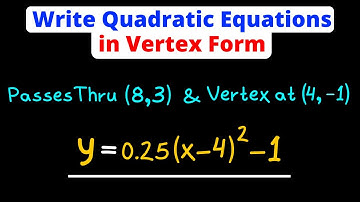 Write a Quadratic Equation in Vertex Form - Passing Through a Point & Vertex | Eat Pi