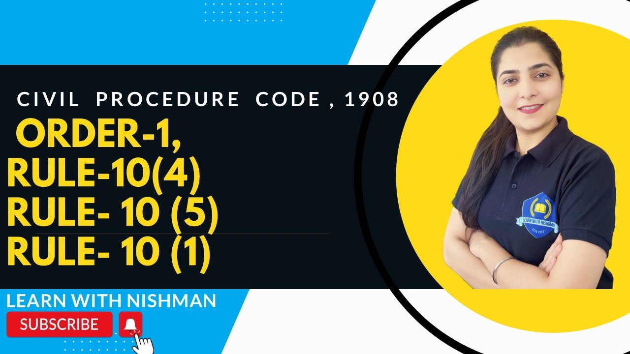 Order-1 | Rule-10(4): Amendment, 10(5): Limitation Period, 10(1): Misdiscription of parties | C.P.C.